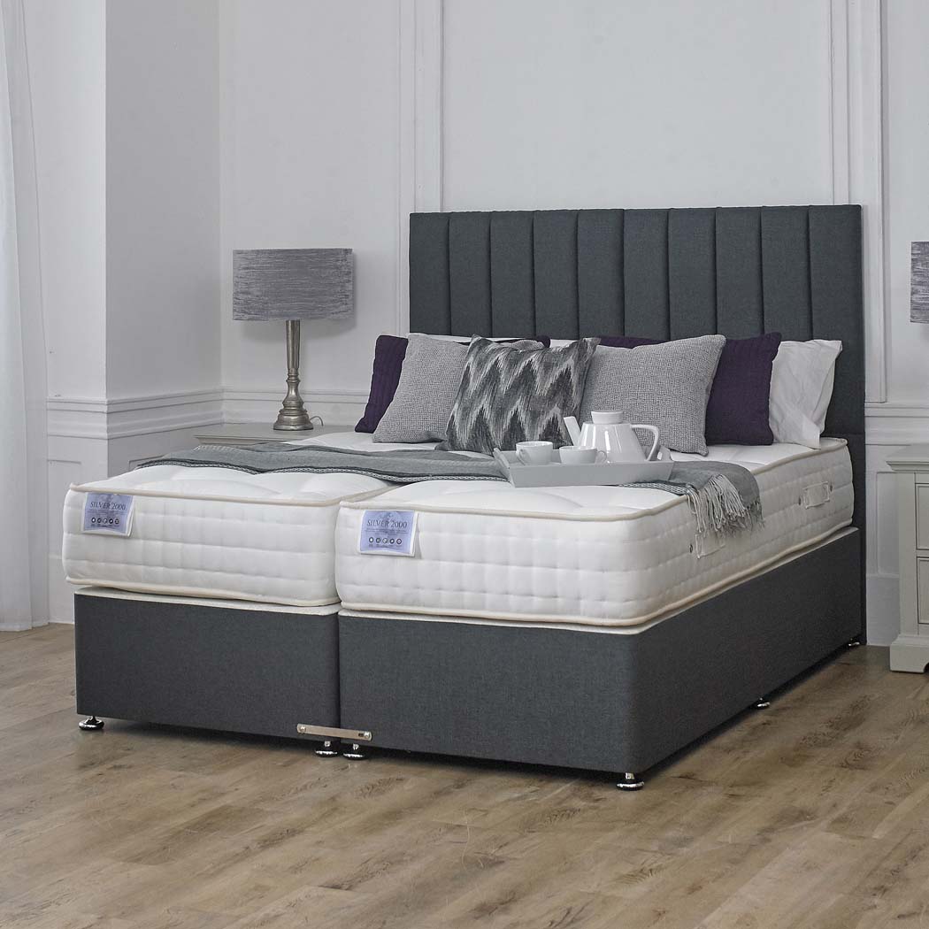 Luxury Hotel Zip and Link 5000 Pocket Sprung Intelligent Wool Divan Bed Set