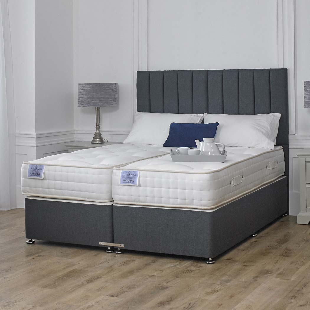 Luxury Hotel Zip and Link 1000 Pocket Sprung Intelligent Fibre Divan Bed Set